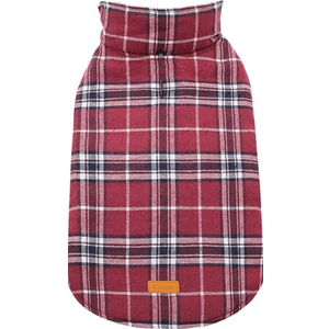 Kuoser Waterproof Dog Coat, Reversible Dog Jacket for Small Dogs, Adjustable Durable Doggie Winter Coat Warm Cozy Puppy Cold Weather Apparel from Small to Large Breed, Red S (Small (Pack of 1))