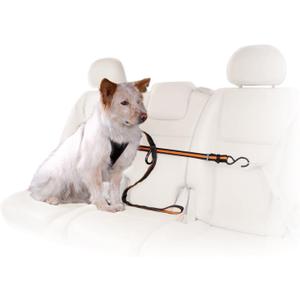Kurgo Auto Zip Line - Backseat Zipline Harness for Car Travel - Dog Car Accessory for Safe Rides - Adjustable Pet Tether - Durable Nylon Zipline Leash Travel System