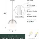 LMS Brushed Nickel Pendant Lights Kitchen Island, 8" Modern Globe Pendant Light Fixtures with Milk White Glass, Adjustable Hanging Lighting for Kitchen Island Sink Bedroom Bathroom, LMS-203, 8" White Glass, 1 Pack