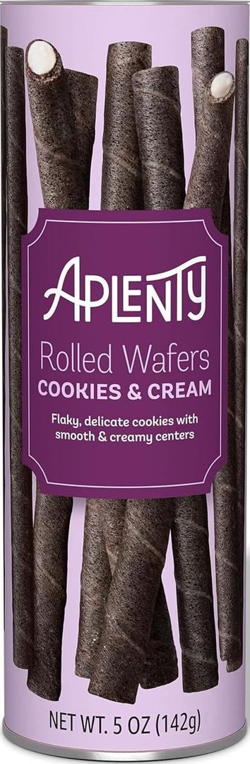Amazon Brand - Aplenty, Cookies & Cream Rolled Wafers, 5 oz (EXP 08/13/26)