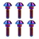 Titanium Motorcycle Brake Disc Bolt Screw M6 x 20 25mm for Suzuki GSXR Yamaha R1 R6 YZF Pack of 6 (Burnt Blue, M6x20mm)