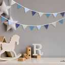 Oudain 2 Pcs Pennant Banner Flags Nursery Garland Triangle Bunting Flags Playroom Wall Decor Banner for Nursery Baby Shower Birthday Boho Wedding Party Event, Each 7.75 ft(Bright Color)
