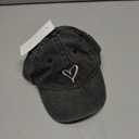 Hand Drawn Heart Hat Womens Embroidered Baseball Cap (Gray)