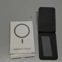 TopMade for Mag Safe Wallet Stand, Strongest Magnetic Phone Wallet Card Holder for iPhone 17/16/15/14/13/12 Series, Vegan Leather, RFID Blocking, 5 Card Slots, Open ID Window, Slim, Midnight Black