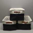 DECOMOMO Storage Baskets for Shelves - Fabric Closet Organizers and Storage Bins, Perfect Baskets for Organizing Closet Toys Nursery (Black and White, XL - 3 Pack) (Extra Large/3P - 16"x12.5"x10")