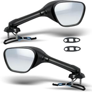 Black Rear View Mirrors Smoke Turn Signals Replacement for Suzuki GSXR 600 750 1000 2005-2015