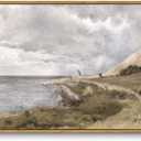 InSimSea Framed Canvas Wall Art Vintage Decor, Coastal Seaside Landscape Paintings, Large Prints, Nature Wall Decorations for Living Room Office Bedroom, 16"x24"