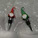 Gnome Wine Bottle Stoppers Set of 2 - Christmas Red/Green Reusable Universal Bottle Stopper Silicone Saver Handmade Glass Unique Gifts Holiday Bar Wedding - Vibrant Colors! (2)
