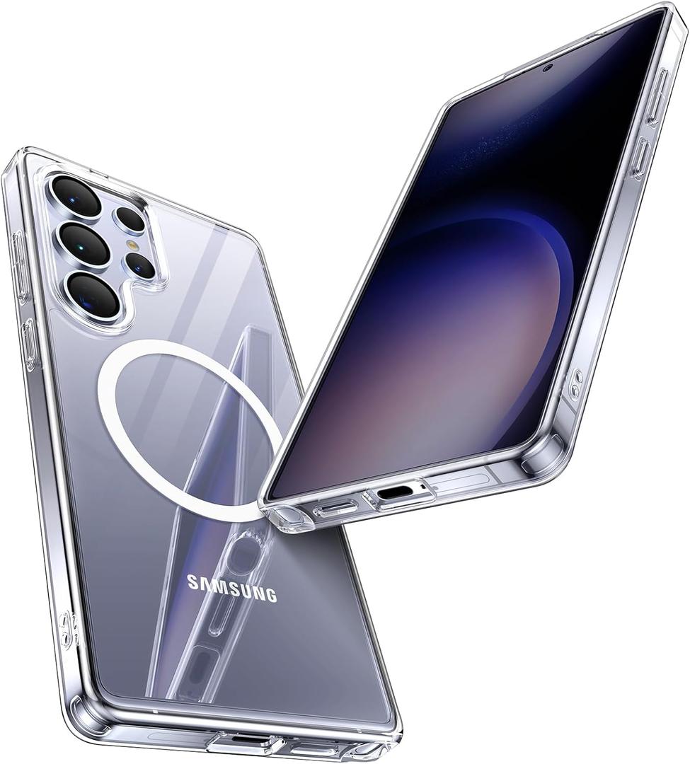 Maledan for Samsung Galaxy S25 Ultra Case Crystal Clear - Compatible with Magsafe S25 Ultra Case Transparent Slim Magnetic Samsung S25 Ultra Case Military Shockproof Accessories, Anti-Yellowing Clear