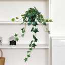 Fake English Ivy Artificial Plants with Pots - Realistic Artificial Silk Ivy Vines, Faux Plants Indoor Home Decor, Low Maintenance Hanging Plant Decoration