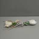 Yinder 14 Pcs Calla Lily Bridal Bouquet with Pearl Handle, Bridal Pearly Wedding Bouquet with Flowers with Pearl Bead for Wedding Marriage Party Church Bridesmaid