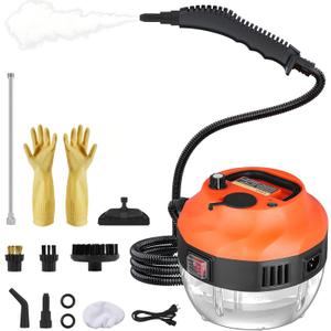 Steam Cleaner, 2500W Handheld Steam Cleaner for Home Cleaning, 15s Fast Heating, Portable Steamer for Car Detailing, Upholstery, Kitchen, Bathroom, Handheld Steamer for Cleaning House (Orange)