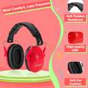 ZOHAN 032 Kids Noise Cancelling Headphones - 25dB NRR Kids Ear Protection, Hearing Protection Safety Ear Muffs for School Monster Truck Fireworks Traveling Studying Concerts Autism - Red
