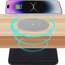 1.97"(50mm) NiiTTER Invisible Wireless Charger, Under Desk Wireless Charger, Hidden Charging Station for iPhone 17/16/15/14/13/12/ Samsung Galaxy S25/S24/S23/S22/S21(Adapter Included)