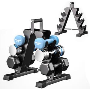 3 Tier Weight Rack for Dumbbells, A-Frame Metal Dumbbell Holder with Handle,Multilevel Weight Storage Organizer for Dumbbells,Tree Shape Compact Weight Rack/Holder,Perfect for Women Home Gym