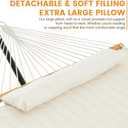 Lazy Daze Hammocks 2 Person Hammock Pad and Pillow Set, Double Polyester Quilted 78" x55" Replacement Pad for Rope Hammock, Cream