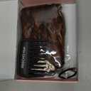 REECHO Clip in Hair Extensions - 4PCS 12" Short Curly Wavy Brown Hairpieces - Invisible Lace Weft - Natural Soft - Dark Copper