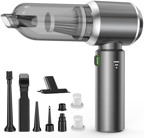 NVKHG Handheld Vacuum Cordless, 3 Speed 28000Pa Brushless Motor Mini Car Vacuum Portable Cordless,Suitable for Home, Kitchens, Offices, Car, Pet Hair, Gray