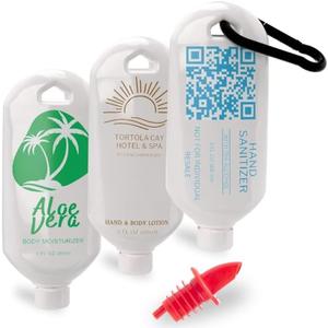 Hidden Flask Set  - 3-Pack 4oz Lotion-Style Discreet Bottles with Easy Pour Spout & Carabiner - Leak-Proof, BPA-Free, Travel-Friendly - Great for Cruises, Resorts, Concerts, Music Festivals