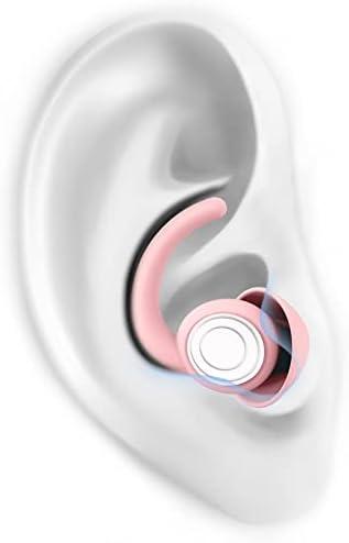 Ear Plugs for Sleeping - Noise Reduction Soft Silicone Earplugs, 2 Pairs Reusable Hearing Protection Earplugs for Noise Sensitivity, Sleep,Snore,Travel, Sound Reduction Noise Cancelling - Pink
