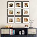 upsimples 12x12 Picture Frame, Display Pictures 8x8 with Mat or 12x12 Without Mat, Wall Hanging Photo Frame, Black, 1 Pack