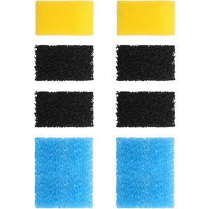 Replacement Aquarium Filter Sponge, Fish Tank Filter Replacement Parts, Including 2 x Coarse Sponge, 2 x Fine Sponge & 4 x Carbonized Sponge, for 10-40 Gal