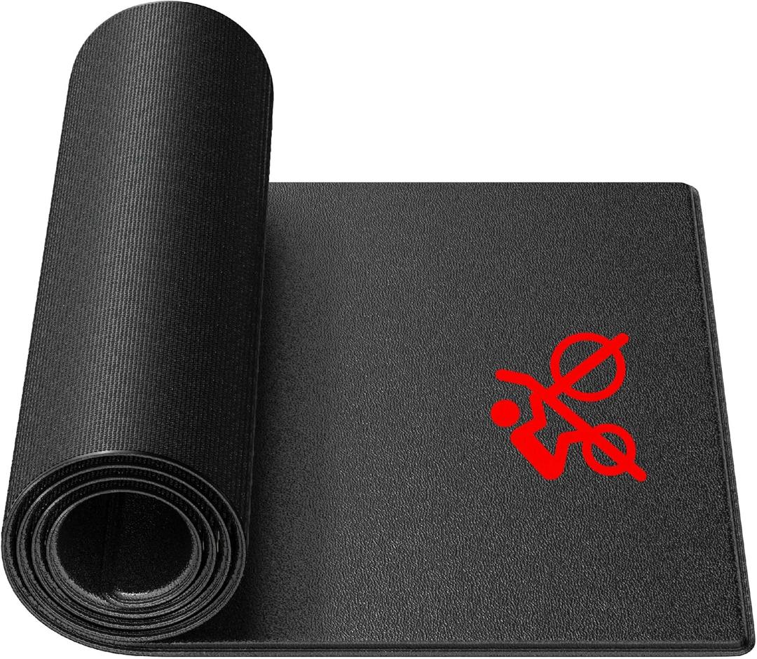 Bike Trainer Mat Compatible with Peloton Bike, for Treadmill & Row, THK 6mm, Under Mat Protect Hardwood Floor Carpet, Trainer Accessory for Indoor Stationary Exercise Bicycle (24x48")