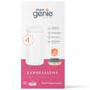 Diaper Genie Expressions Pail White, Odor-Controlling Diaper Disposal System, One Pail & One Refill