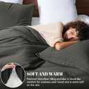 PHF Ultra Soft Waffle Weave Comforter Set King Size, 3 Pieces Lightweight Breathable Comfy Bedding Set, Comfy Textured 1 Comforter with 2 Pillow Shams, Grey