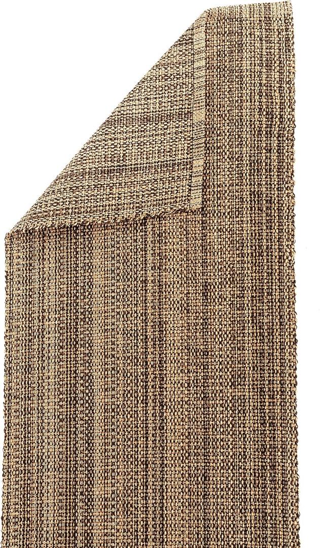 Fabstyles 100% Cotton Table Runner, Washable Woven Table Runner for Dining, Kitchen, Coffee and Patio Table (Mocha, Table Runner 54")