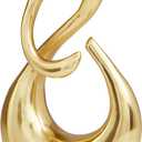 Deco 79 Aluminum Metal Abstract Decorative Sculpture Swirl Home Decor Statue, Accent Figurine 7" x 3" x 12", Gold