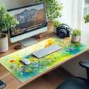 Charon Large Desk Mat, Gaming Mouse Pad,Beautiful Flowers Keyboard Desk Pad On Top of Desks Computer Laptop Protector Writing Pads for School Office Home(15.7in * 31.5in)