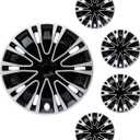 Hubcap Wheel Cover Replacement R15 Hub Caps Universal Wheel Rim Cover ABS Material Exterior Accessories for Car Truck SUV -Set of 4 (15-inch，Silver-Black）