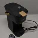 Single Serve One Cup Coffee Maker, for K Cups and Grounds, Mini Coffee Maker with Portable Handle, 6 to 12 Oz Brew Size, for Travel, Camping, Office, RV and Dorm, 120V, Black and Gold