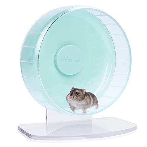 Niteangel Super-Silent Hamster Exercise Wheels: - Quiet Spinner Hamster Running Wheels with Adjustable Stand for Hamsters Gerbils Mice Or Other Small Animals (S, Mint Green)