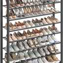 VASAGLE 8 Tier Shoe Rack, Shoe Organizer for Closet, Entryway, 32-40 Pairs of Shoes, Large Shoe Rack Organizer with 7 Metal Mesh Shelves, 11.8 x 39.4 x 59.8 Inches, Rustic Brown and Black ULBS012B01