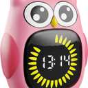 Doli Yearning Visual Timer for Kids, 99 Minute Cute Owl Digital Countdown Timer for Home School Classroom Supplies Study, Silent Time Management Tool (Pink)