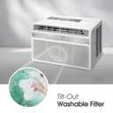 LG 8,000 BTU Window Air Conditioner with Dehumidifier, 115V, Window AC for Medium Rooms up to 350 Sq. Ft. (25' x 14'), Window Unit AC with Remote Control, 3 Speeds, Auto-Restart, 24-Hour Timer, White