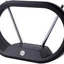 GE Modern Loop Rabbit Ears Indoor TV Antenna, 15 inch Extendable Dipoles, 4K 1080P VHF UHF, Tabletop Antenna, Digital HDTV Antenna, Smart TV Compatible, 4ft Coaxial Cable, Black, 33675