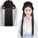 Hanfu Wig Headband Women Chinese Style Hair Piece Antique Modelling Cosplay Pad Hair Accessorie Headdress Black (Color : FG31)