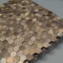 STICKGOO Peel and Stick Backsplash Tiles, Stick on Mosaic Self Adhesive Tiles, 3D Hexagon Backsplash for Kitchen Bathroom Fireplace Vanity (8PCS, Copper)