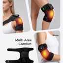 3-in-1 Knee Massager for Pain Relief with Heat, Portable Heated Knee Brace with Extension Strap for Knee, Elbow & Shoulder, Cordless Rechargeable Electric Massagers for Joint Comfort (Single)