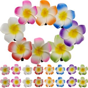 40PCS Frangipani Artificial Foam Hair Clips for Bridal, Wedding, Luau, Beach, Tropical Party Decorations