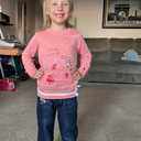 MAXIMGR Toddler Girl Clothes Baby Girl Outfits Cute Long Sleeve Cartoon Top + Jeans Pants Fall Winter Girls Clothing Sets (5T, Pink Orange)