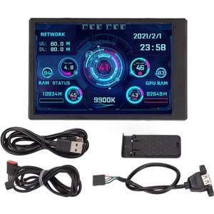 3.5in IPS USB Mini Screen, PC Temperature Display AIDA64 CPU Data Monitor Sensor Panel, Computer Temp