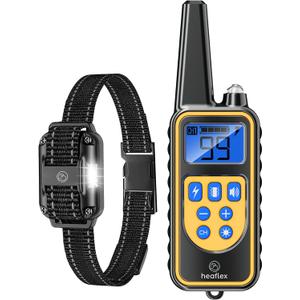 Dog Training Collar with Remote, 3300ft Remote Dog Shock Collar, IPX7 Waterproof Rechargeable E-Collar, 4 Training Modes (Night LED LightBeep, Vibration, Shock) for Small Medium Large Dogs