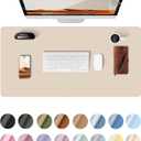 YSAGi Leather Desk Pad Protector, Large Mouse Pad, Non-Slip PU Leather Desk Blotter, Waterproof Writing Pad for Office and Home (31.5" x 15.8", Eggshell)