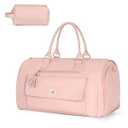 Carry on Garment Duffle Bag for Travel, 2 in 1 Hanging Suitcase Suit Bag for Women, Garment Bag Duffle Bag Combo with Shoe Pouch, Gifts for Women (A-Pink) 