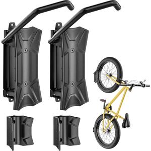 monTEK Bike Wall Mount for 4.5" Tire Width, Swivel Bike Wall Hanger Holds Up to 77lbs, Space-Saving Bike Rack Garage, Heavy Duty Bike Storage for Bedroom Home Office, 2 Pack