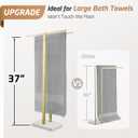KES Brushed Gold Standing Towel Rack, 37"H, Heavy Marble Base, Bathroom